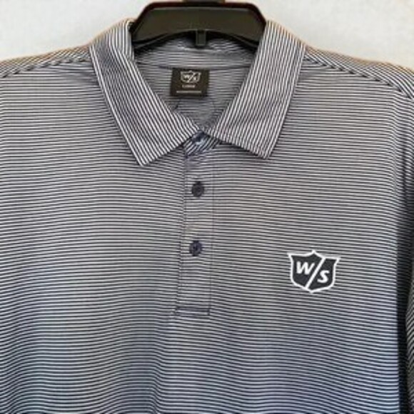 Wilson Staff Blue and Gray Striped Golf Shirt Large NWOT - Picture 4 of 12